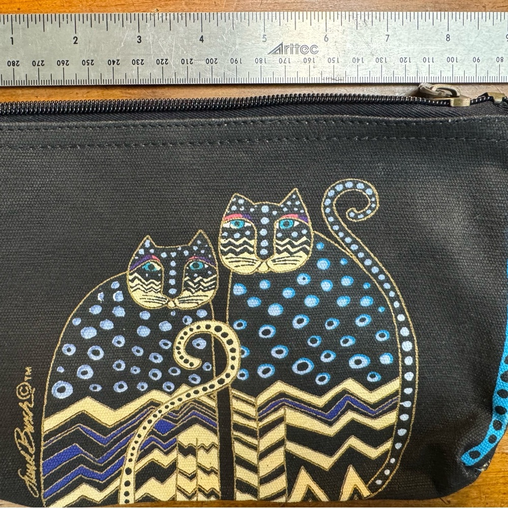 Laurel Burch, Vibrant Cat Patterned Canvas Bag - image 8